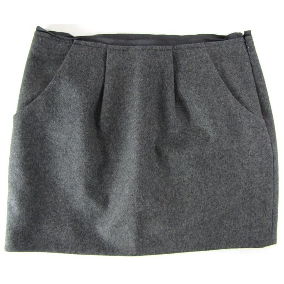 SALE! Wool Gray Short Mini Skirt - Picture 1 of 3